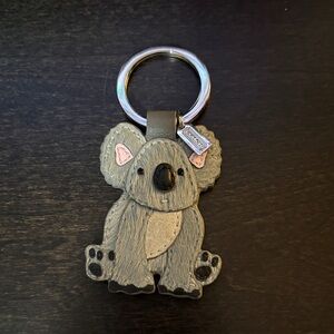 Coach Gray and Pink Koala Keychain